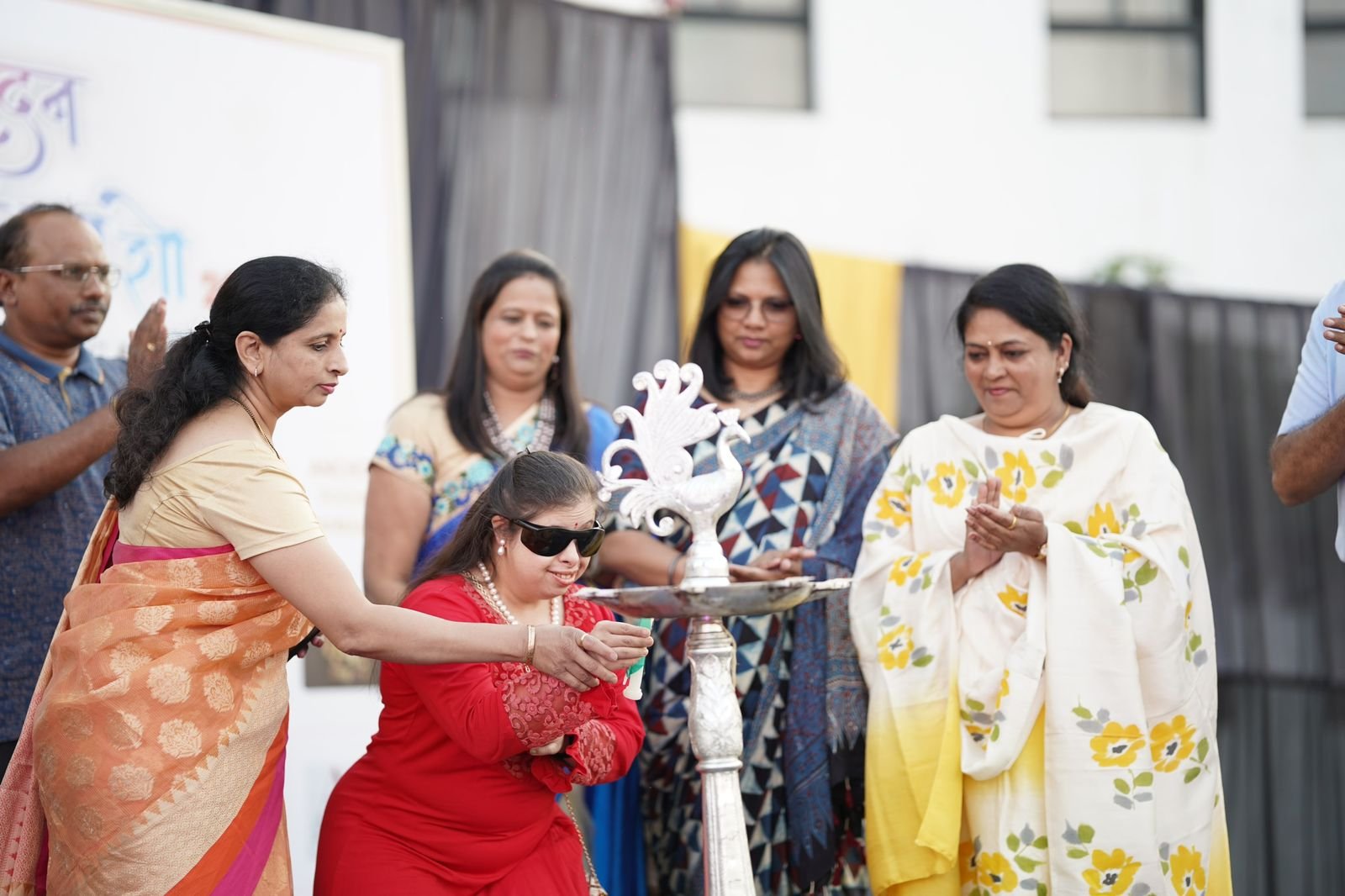 Aarambh's Autism day celebration Lamp lighting by Ms. gauri Gadgil Yello film heroin